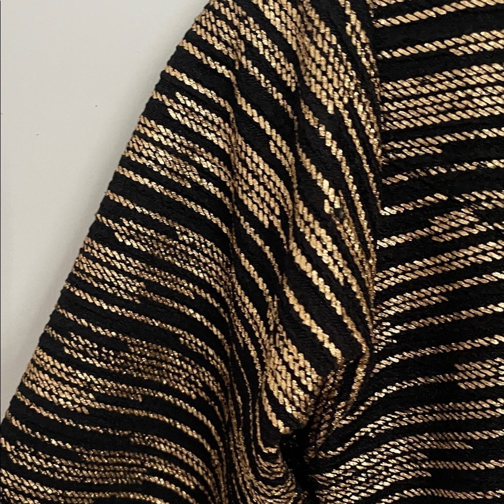 Black and Gold Striped Women's Top - Picture 2 of 11